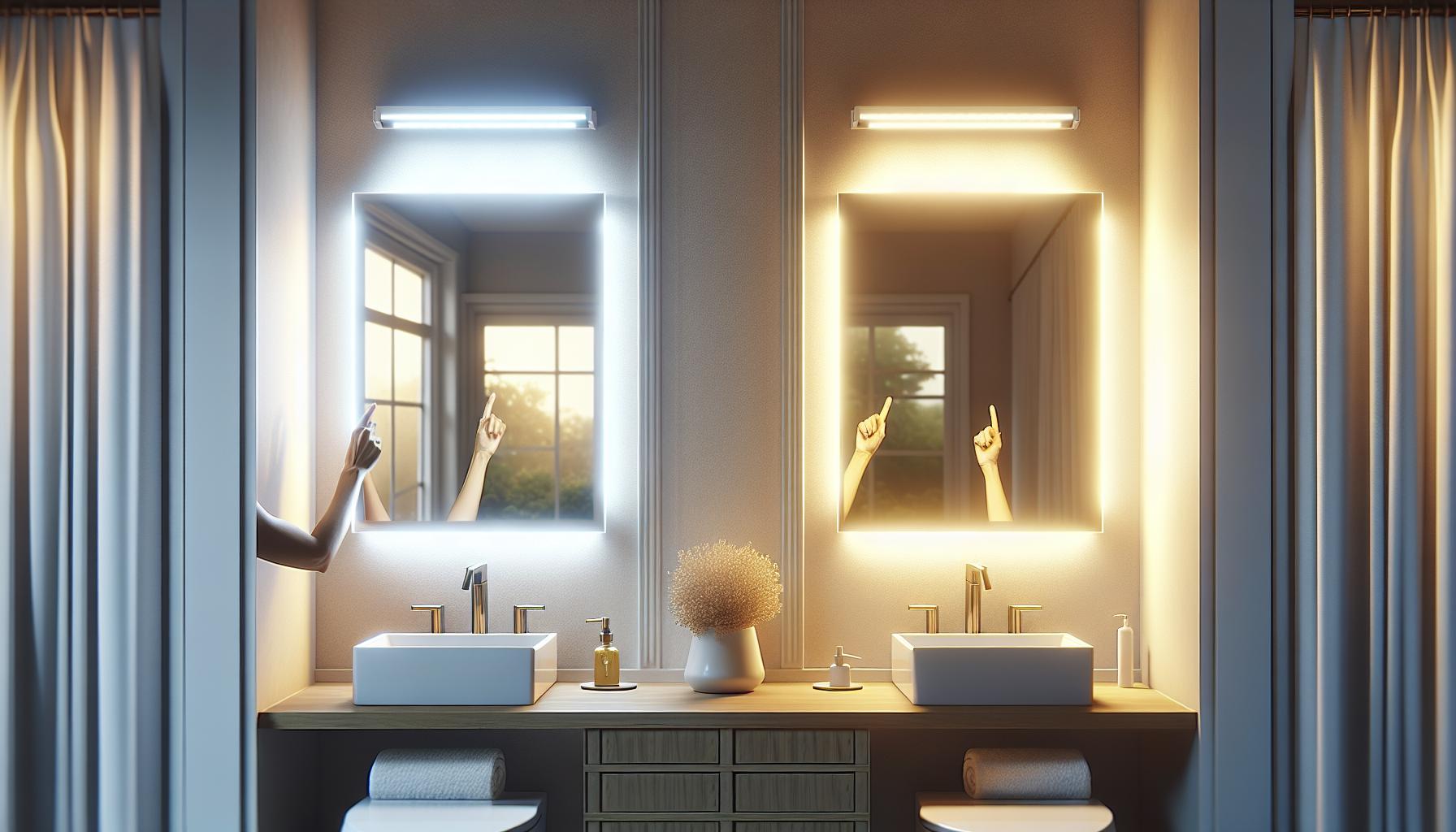 Comparing LED vs. Fluorescent Light Mirrored Options